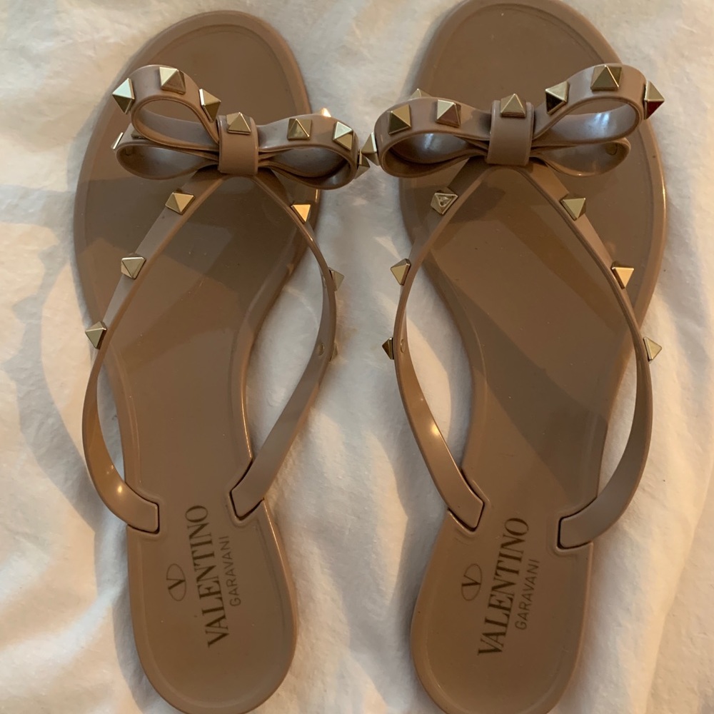 Valentino Rockstud Flipflop Sandals - Size 9
